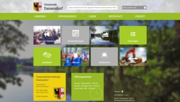 Startseite von der Homepage